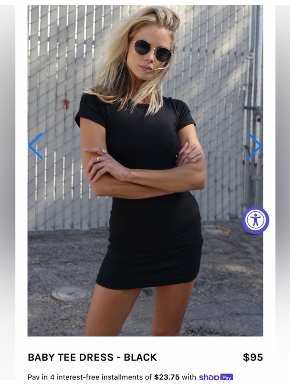 Skatie Black Mini Baby Tee Dress